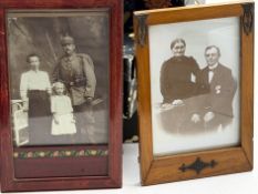 2 alte Fotos, alt gerahmt, 19x12,5 und 21,5 x12,5 cm