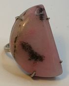 Silberring-800- mit pinken Opal, RG 59, 11 gr