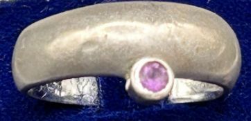 Silberring mit Amethyst, RG 58, 4,2 gr.