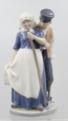 Figur von Royal Copenhagen, Entw. Christian Thomsen, Magd & Knecht, Modelnr. 1300, ca. H-20cm
