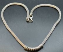 Silber-Halskette-925- mit 10 losen Ringen, 14,26 gr., ca. 40 cm