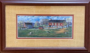 Kunstdruck "Promised Land  Farm", gut ger/Glas, RG 22x37 cm