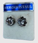 Paar Ohrstecker, Silber-800- mit Bergkristall, Neuware aus Geschäftsauflösung