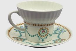 Tasse und Untertasse " Lomonosov-Porzellanmanufaktur (LFZ) aus der Sowjetzeit (ca. 1970-1992) in de