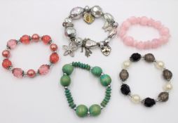 5x div. Modeschmuck-Zugarmbänder