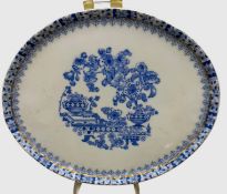 ovales Tablett "Askania" China Blau