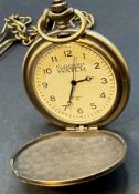 Quartz Sprungdeckel Taschenuhr "Atlas for Men", Metallgehäuse mit Kette, neuwertig
