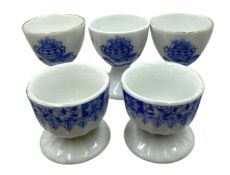 5x div. Eierbecher, China Blau, tw. berieben