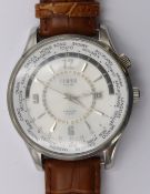 Christ Herrenarmbanduhr, Weltzeit, Datumsanzeige, Automatikwerk, Werk läuft, getragene Erhaltung, G