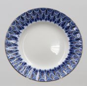 Teller, Lomonossov, blauer Rand, ca. D-18cm