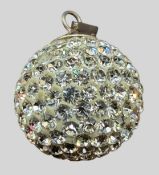 Anhänger, Disco-Kugel, klare Steine, S-925-, 4,03 gr