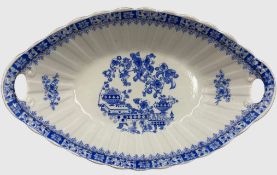 ovale Brotschale, Bavaria, China Blau, H-7 cm, 27x17 cm
