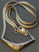 Silbercollier-925- mit klaren Stein, L-42 cm, 7,03 gr.