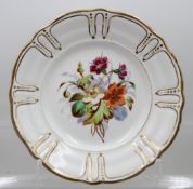 dekorativer Teller, Carl Tielsch, um 1900, Blumenmalerei, ca. D-24,3cm