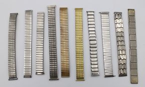 10x div. Zugarmbänder für Armbanduhren, ca. Br-1,5 bis 1,8cm