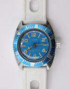 Vintage-Damen-Taucheruhr, Ruhla, Handaufzug, Werk läuft ca. D-2,9cm, Tragespuren