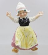 Figur, ENS, Mädchen in Tracht, Unterglasurfarben, ca. H-14cm