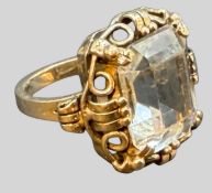 Silberring-835- mit klaren Stein, facettiert, RG 51, 6,63 gr.