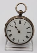 Taschenuhr um 1900, England, Silbergehäuse, Schlüsselwerk steht, Glas fehlt, ca. D-4,5cm