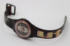Vintage-Armbanduhr Swatch Gent Access „Drop Out“ (SKR100), 1996, D-3,4cm Werk läuft