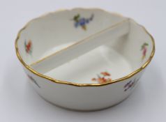 Schale, Meissen, Schwertermarke, 1. Wahl, Streublümchen, ca. H-3,5cm D-10,8cm