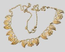 Filigranes Silber-800- Collier, L-42 cm, 9 gr.