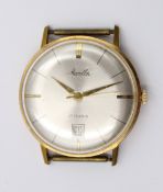 Vintage-Herrenarmbanduhr "Mauthe", Handaufzug, ohne Band, Werk läuft, D-3,3cm