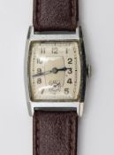 vintage Armbanduhr, ungemarkt, 20/30er Jahre, Handaufzug, 2,9 x 2,5cm, Werk läuft, Alters-u. Trages