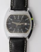 Vintage-Armbanduhr, Ruhla, Handaufzug, Werk läuft, ca. D-3,7cm, starke Tragespuren