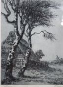 Cornelius Rogge (1874-1936), Tiefland, Radierung, ger./Glas, RG 32 x 26cm