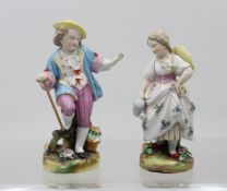 2x sogen. Gärtnerkinder, älter, ungemarkt, Knabe geklebt und bestossen, Mädchen bestossen, ca. H-15