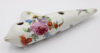 Okarina, Meissen, älter, florale Bemalung,  L-17cm