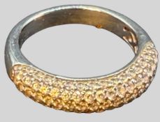 Silberring-925-, klare Steine, Kronenmarke mit "T.C.", RG 56, 4,67