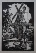 Rahm, Otto (1904 - 1994), Twielenflether Mühle, Holzschnitt, gerahmt/Glas, RG 62,5 x 44,5cm