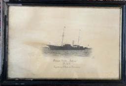 altes Foto um 1890 der "Dampf Yacht Sabine" K.Y.C., Eigenthümer P. Rickmers, Bremerhaven,  Foto unl