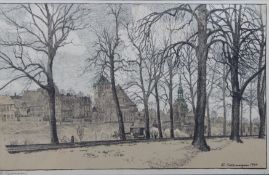 Friedrich KALLMORGEN (1856-1924), Stade II, Farblithographie auf Papier, gerahmt/Glas, RG 32 x 46cm