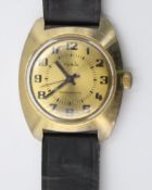 Vintage-Armbanduhr, Ruhla, Handaufzug, Werk läuft, D-3,5cm, Tragespuren