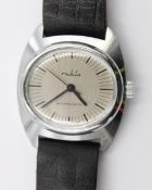 Vintage-Armbanduhr, Ruhla, Handaufzug, Werk läuft, D-3,5cm, Tragespuren