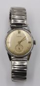 Vintage-Herrenarmbanduhr, Junghans, Handaufzug, Zugband, Werk läuft, Tragespuren,  D-3cm