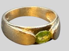 Silberring-925- mit grünen Stein, RG 60, 5,32 gr