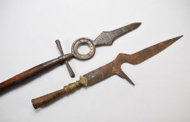 English parade polearm and Iron polearm head.
