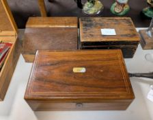 (2) Vintage Writing Boxes & A Sewing Box.