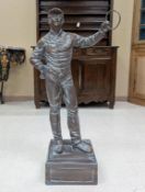 Metal Lawn Jockey Sculpture.