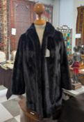 Dark Mink Fur Mid Length Coat. Emporium Capwell Label.