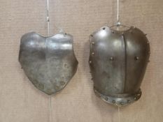 Medieval style armour breast and back plates.