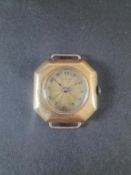 Hansen 18K Gold Case Back Watch.