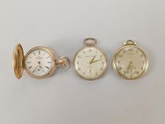 (3) Gold Plated Pocket Watches.