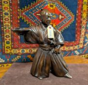 Japanese Bronze Warrior Figure (Missing Staff).
