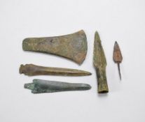 Group of Bronze Axe and Spear Heads.