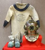 WWII Era US Navy Diving Helmet and Suit